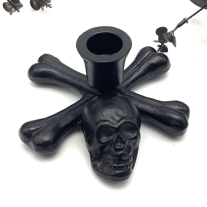 Portavelas, Calavera y Huesos, Decoración Gótica de Halloween para venta al por mayor de All Little Cute Things