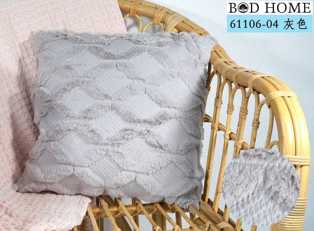 BOD HOME – wholesale Stolskudde – Vanlig kudde med kort grå sammet 45* 45cm0