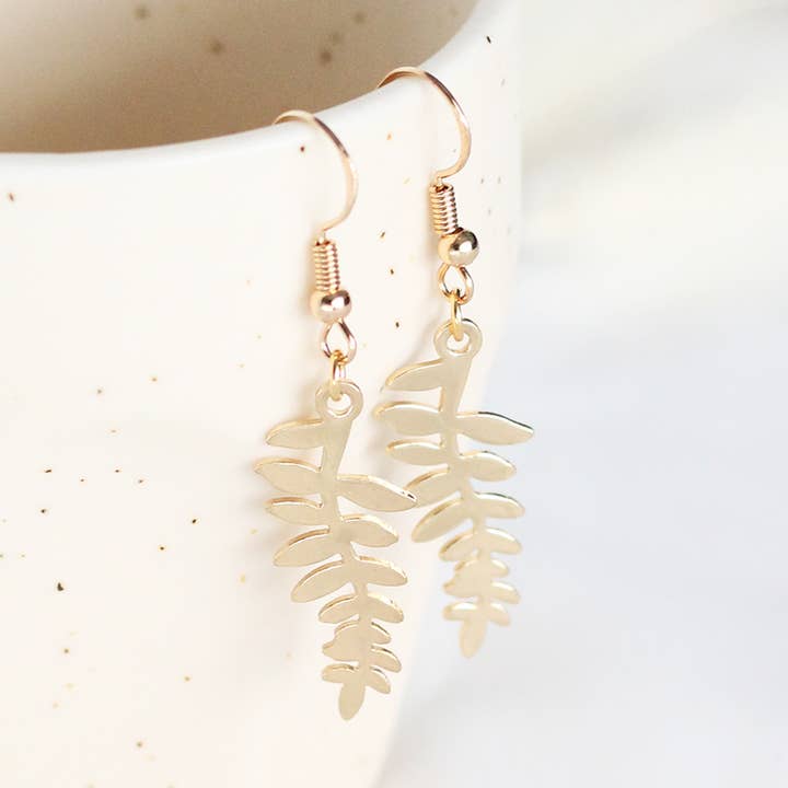 Birch Jewellery - Vente Boucles d'oreilles pendantes - Boucles d'oreilles Fern Leaf1