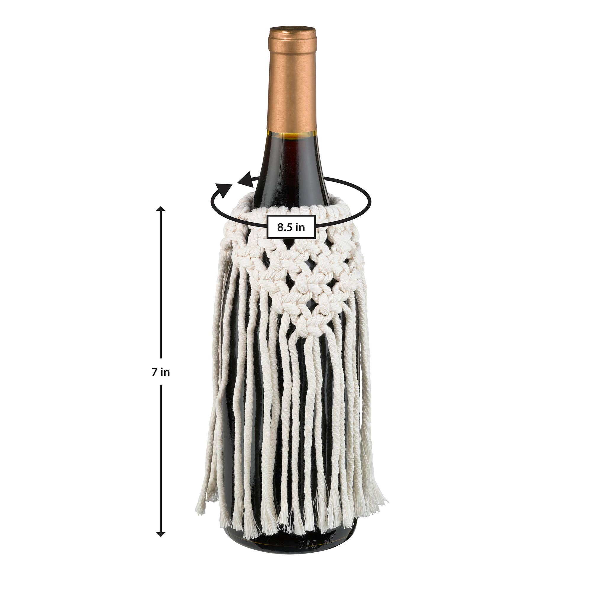 Lillian Rose - Venta al por mayor Artículo decorativo de mesa - Funda para botella de vino Lillian Rose Macramé1