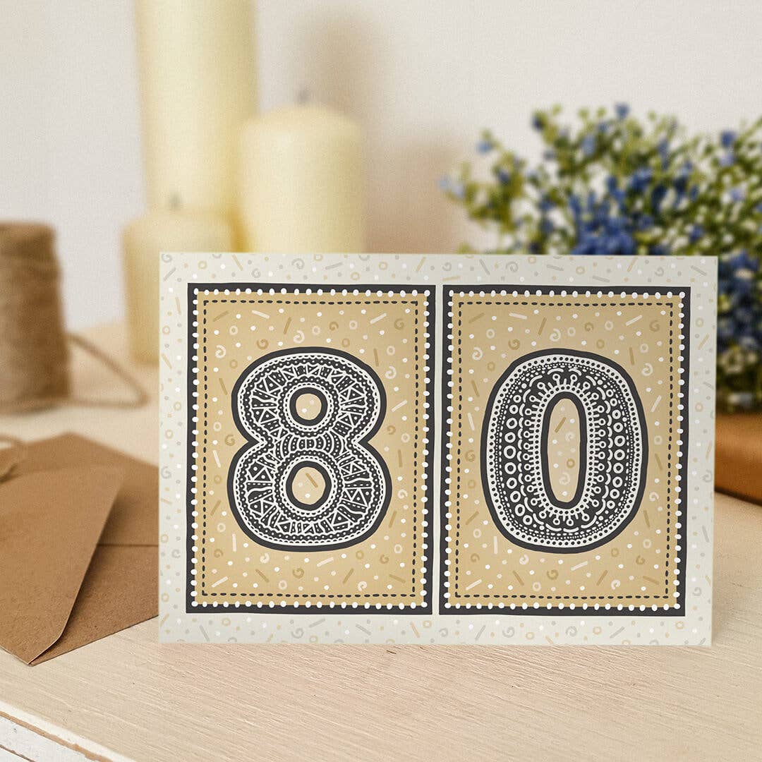 Jess A Little Creative - Wholesale Birthday Card - Unique Gold 80th Birthday Card3