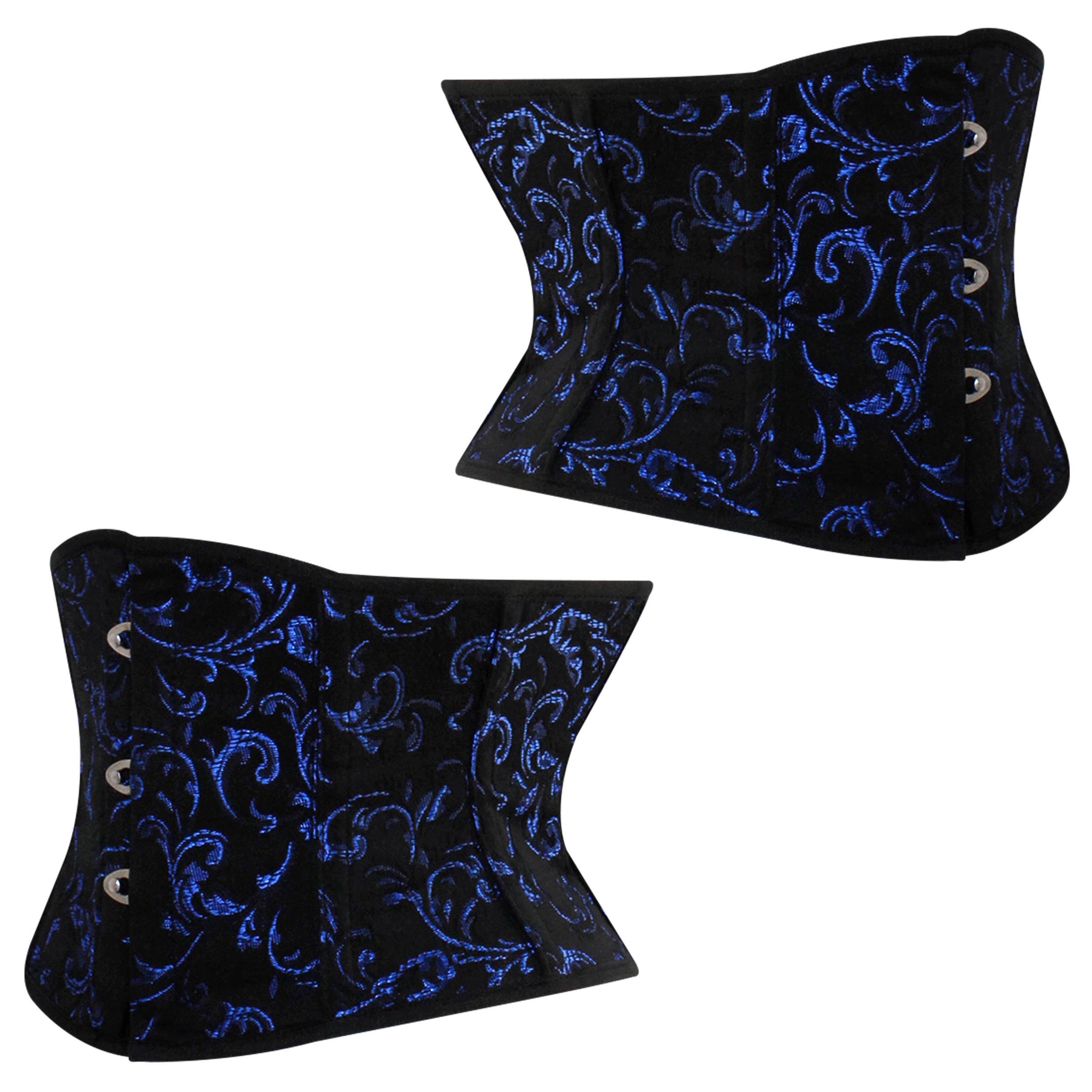 Attire Fashion Club - Wholesale Corset - Women's - Unique Blue Brocade Corset for Women- Waist Training, Gothic4