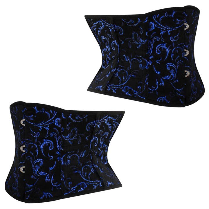 Attire Fashion Club - Wholesale Corset - Women's - Unique Blue Brocade Corset for Women- Waist Training, Gothic4