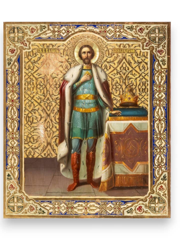 Saint Alexander Nevsky Icon – Holy Right-Believing Grand Prince of Russia, Orthodox Warrior Saint Icon for wholesale by Iconsofsaints