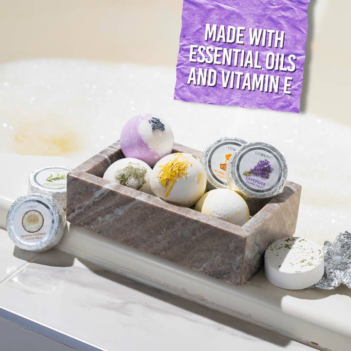 Lovery – wholesale Shower steamer/bomb – Essential Oil Shower Steamer & Bath Bomb Set in Shower Caddy