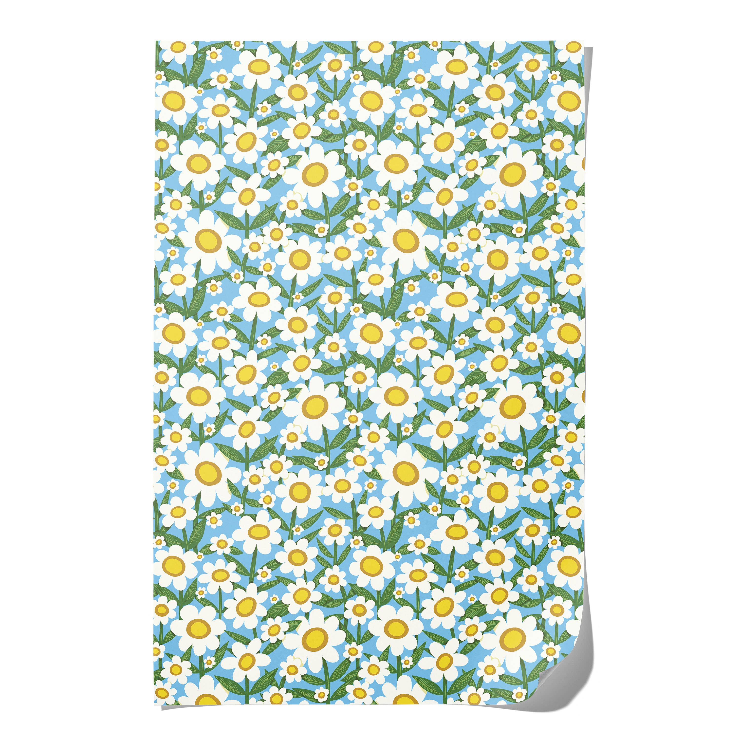 Red Cap Cards - Wholesale Flat Wrap - Seventies Daisy wrapping paper1