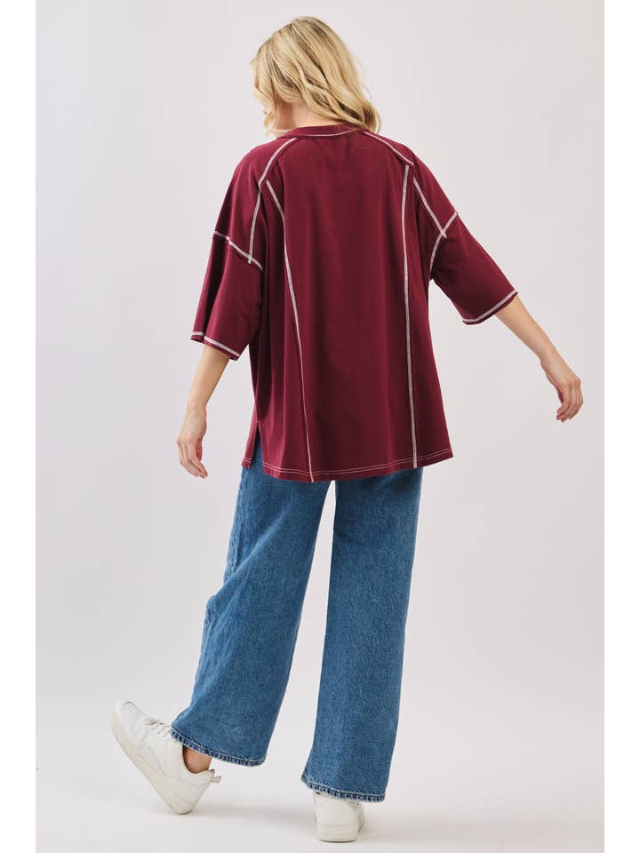 Sewn and Seen – Engroshandel Tunika - Dame – Afslappet Spilledag Knap Henley T-shirt7