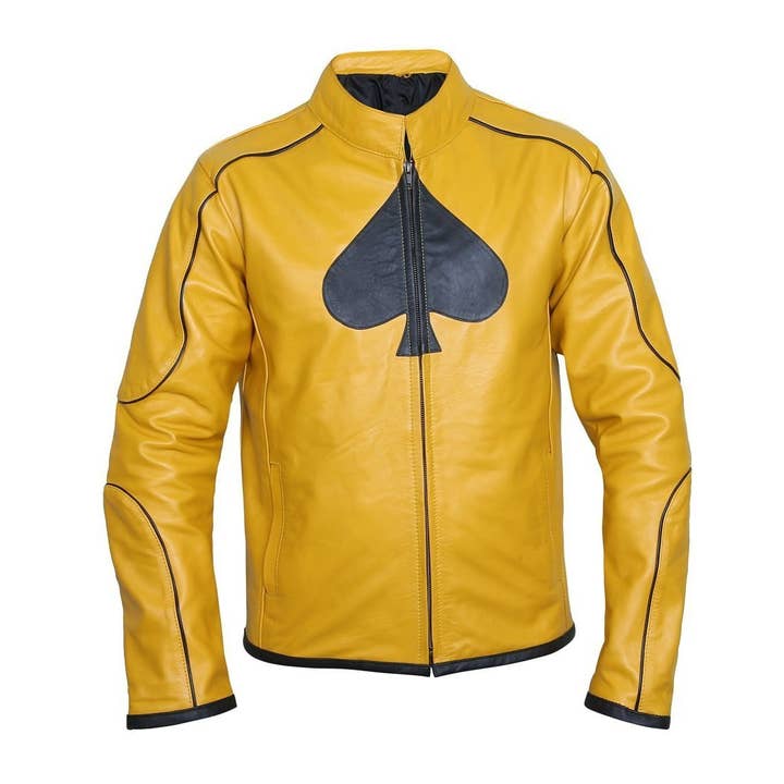 Veste en cuir jaune moutarde Classy Dijon pour la vente par Leather Skin Shop