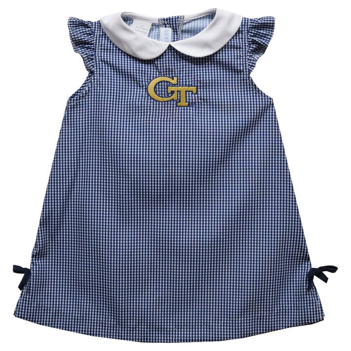 Georgia Tech Yellow Jackets Embroidered A-Line Dress Eleanor for wholesale by Vive La Fete