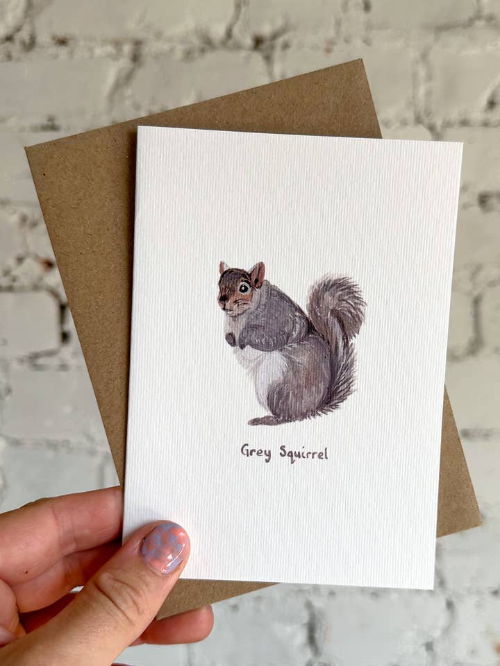 Grey Squirrel Card for wholesale by This Thursday