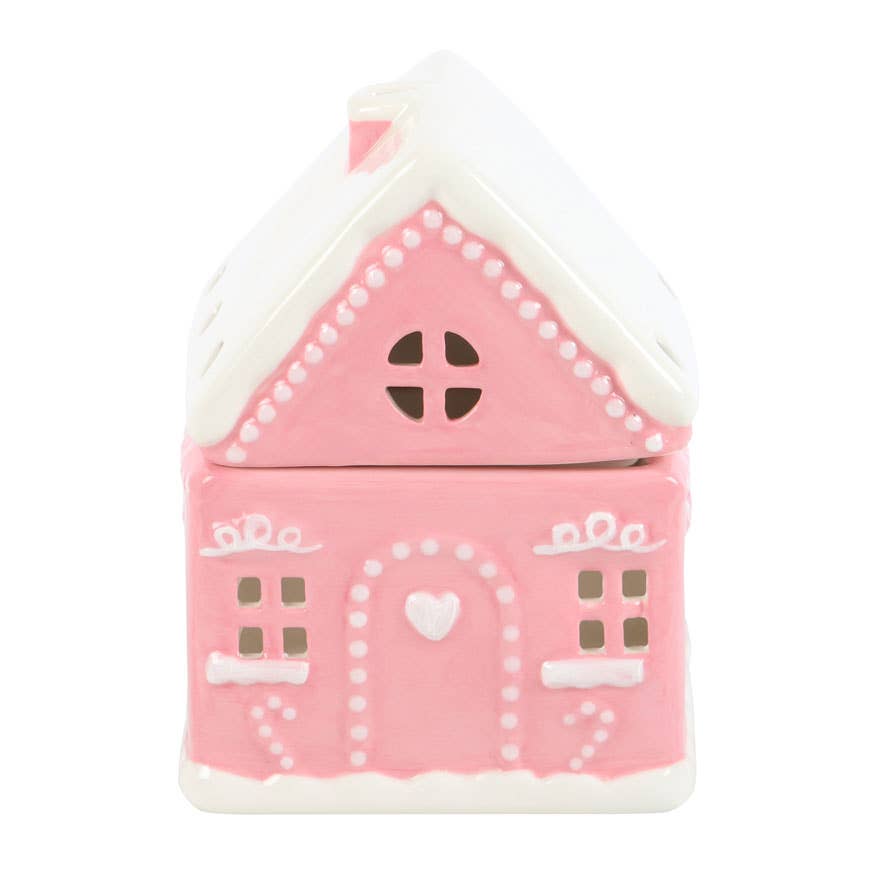Something Different Wholesale - Wholesale Oil Warmer - Pink Gingerbread House Christmas Oil Burner3