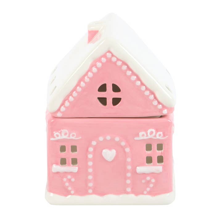 Something Different Wholesale - Wholesale Oil Warmer - Pink Gingerbread House Christmas Oil Burner3
