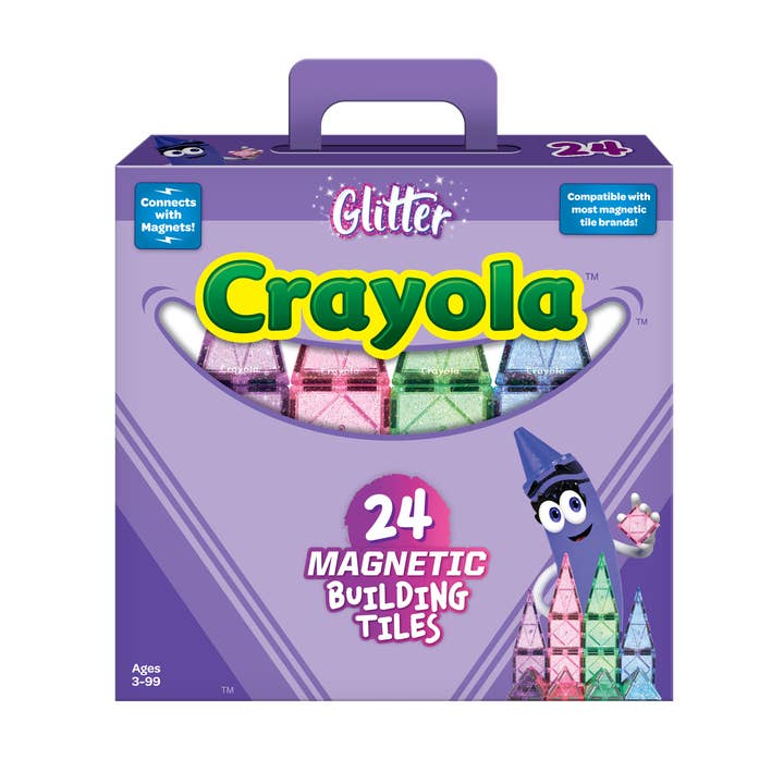Conjunto de 24 peças com azulejos magnéticos Crayola Glitter por atacado de CreateOn