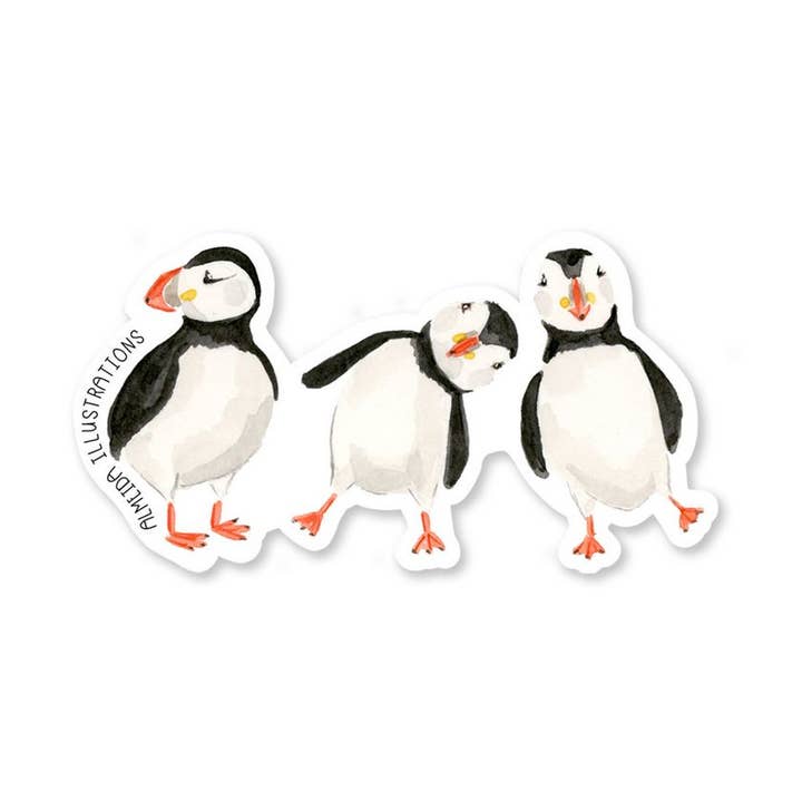 Almeida Illustrations - Wholesale Sticker - Puffins Sticker1