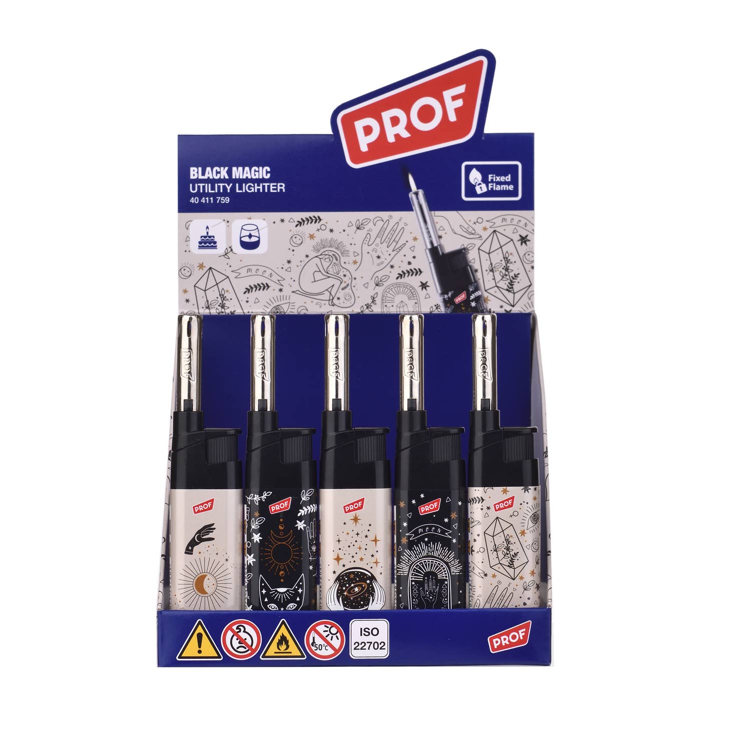 PROF - Wholesale Lighter - Black Magic Long Lighters x501
