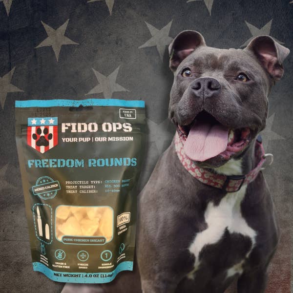 Fido Ops - Wholesale Pet Treats - Dog - Mixed Caliber Freeze-dried Chicken - Freedom Rounds6