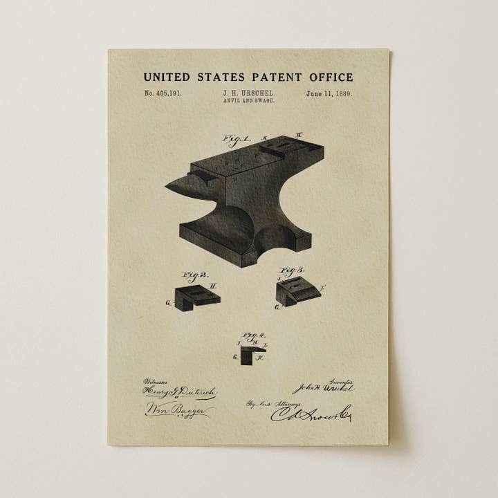 Timeless Patents – wholesale Art print – Anvil