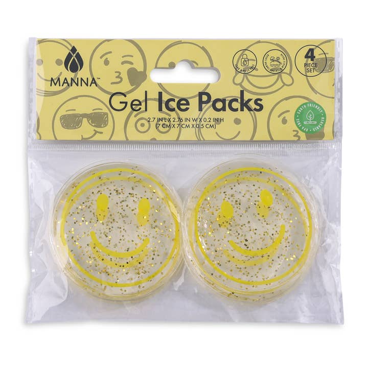 Set of 4 Gel Ice Packs - Smiley for wholesale by Core Home