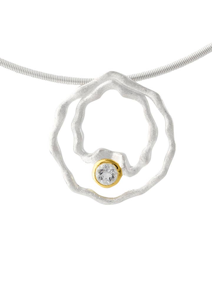 Sølvvedhæng, 18kt guldbelagt, med hvid topas for engroshandel hos Campur GmbH