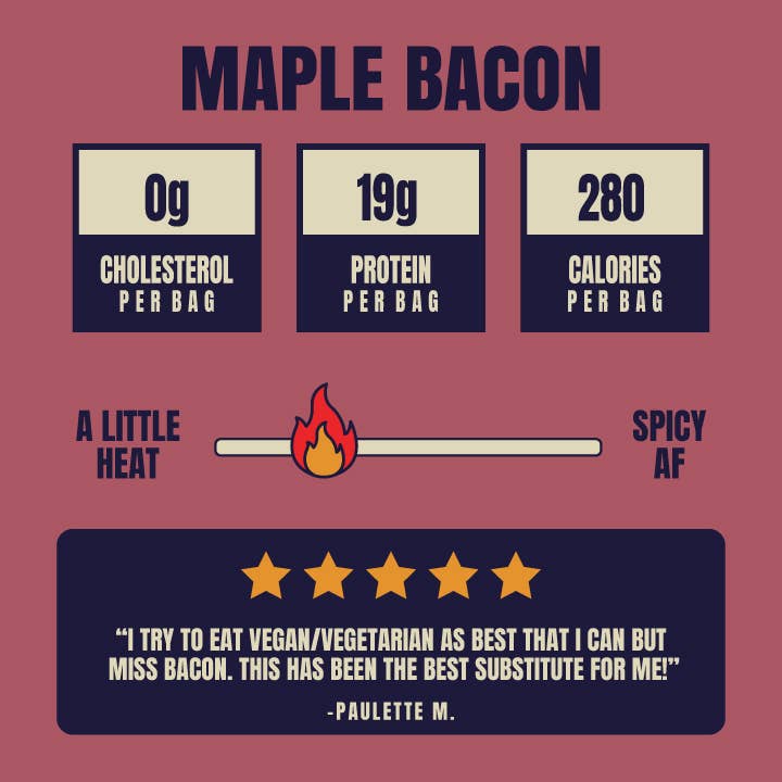 Louisville Vegan Jerky Co. - Wholesale Jerky - Vegan & Plant Based Maple Bacon Jerky 3 oz