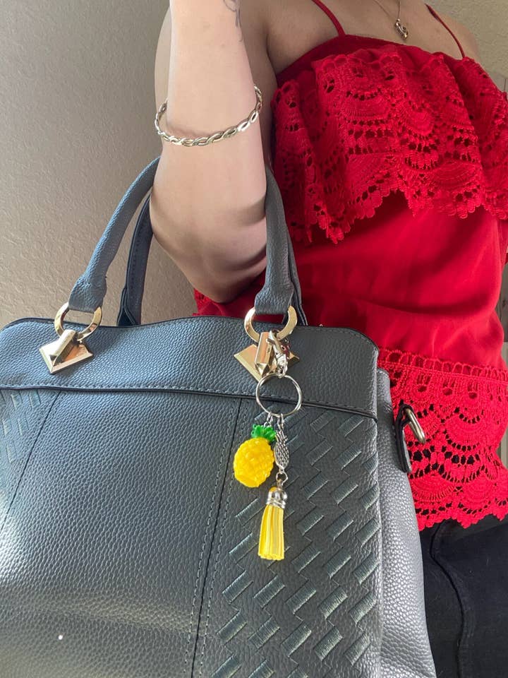Pineapple | Fruit Keychain | Summer Purse Accessory | Zipper Pull | Keychain For Purse | Backpack Zipper Keychain for wholesale by StayTay Store
