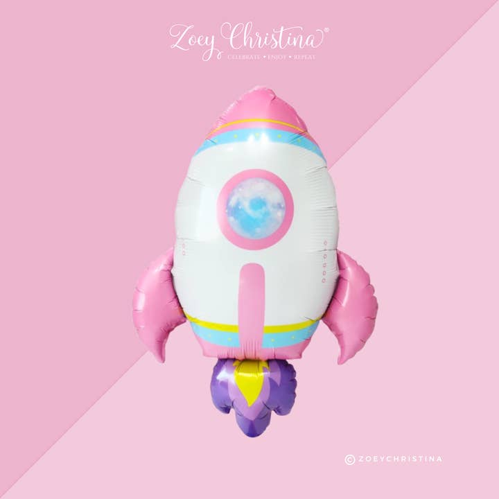 Zoey Christina - Wholesale Balloon - Pink Rocket Ship Foil Balloon – Space Party & Galaxy-Theme2