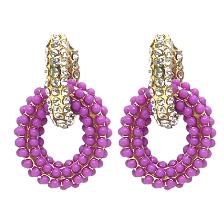 Dobbelt Kæde Link Hoop - Krystal/Lilla for engroshandel hos QuayL Designs