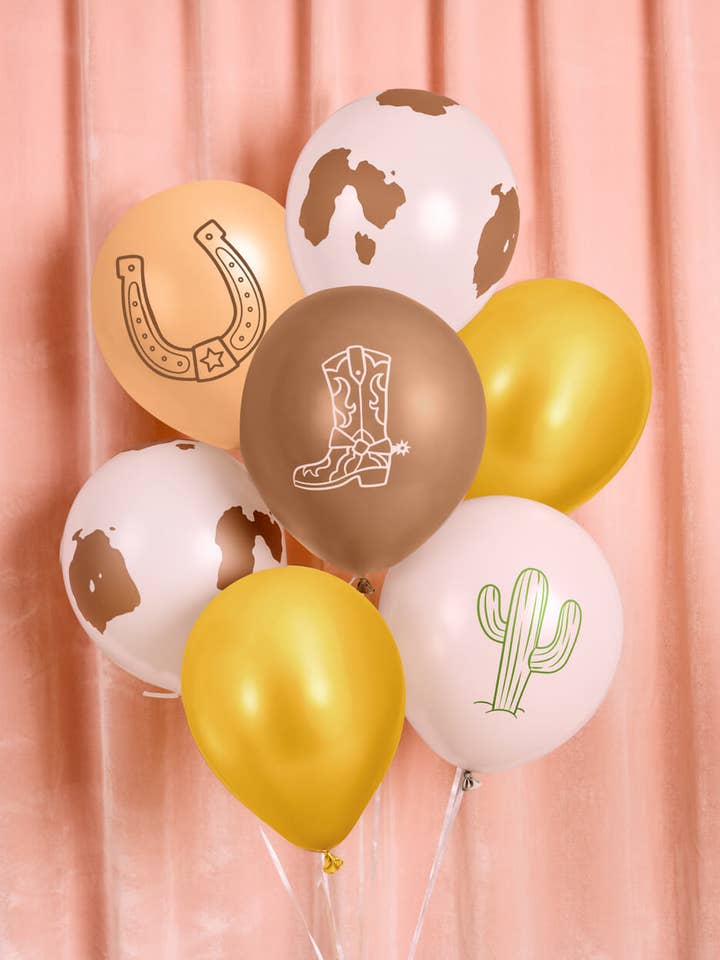 Saddle Up Balloon Pack - 25 latex balloons, Western Birthday for wholesale by Petit Fetti