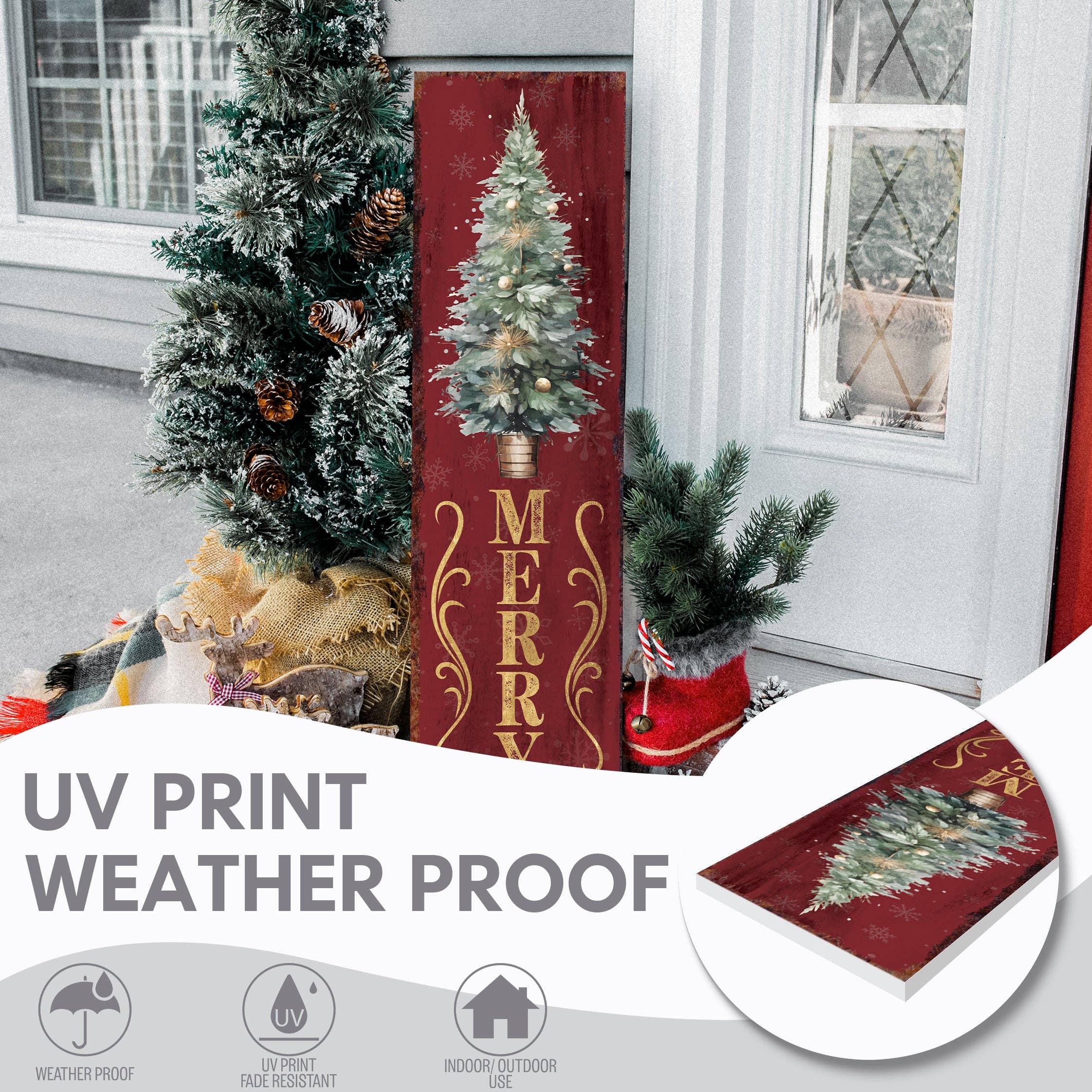 TX USA Corporation - Wholesale Christmas Decoration - Vintage Farmhouse Merry Christmas Porch Sign | Outdoor Holiday Decor3