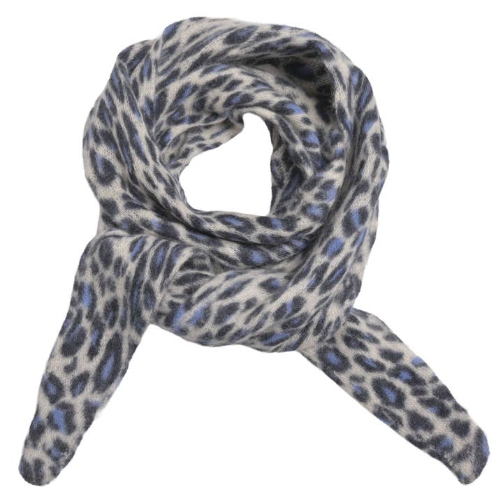 Cashmere-sjal Ella-cs med leopardmönster i blått för wholesale av cute stuff GmbH