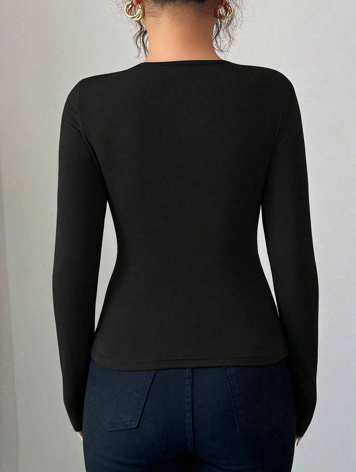 Lovenne - Wholesale Knit Top - Women's - Asymmetric cutout slim-fit top17