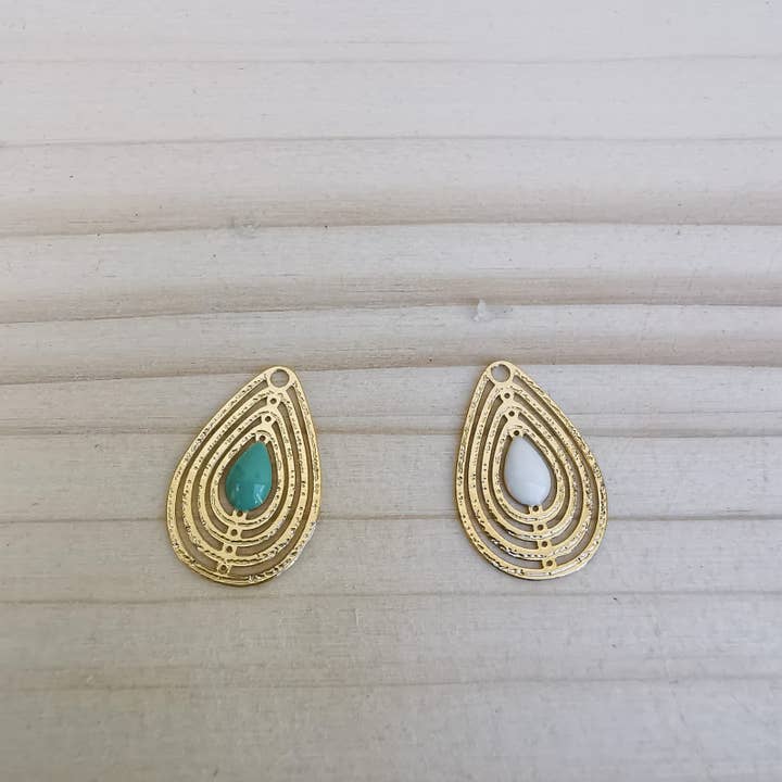 à mes copines - Wholesale Pendant/Charm Necklace - Gold Plated Pregnancy Bola with Enamel Drop