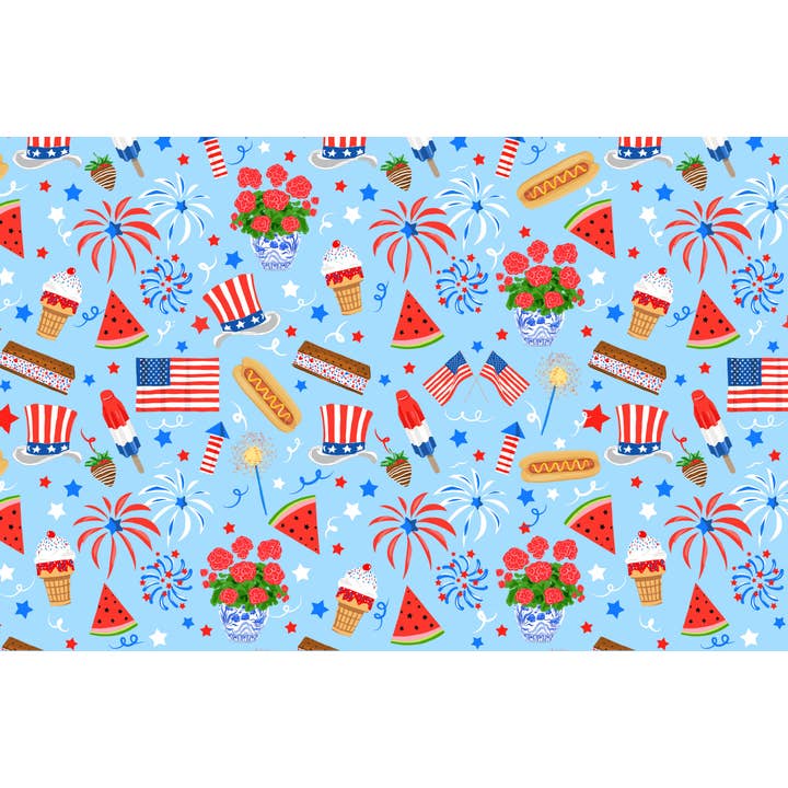 Patriotic Party Paper Placemat Pad, Blue for wholesale by Taylor Beach Design