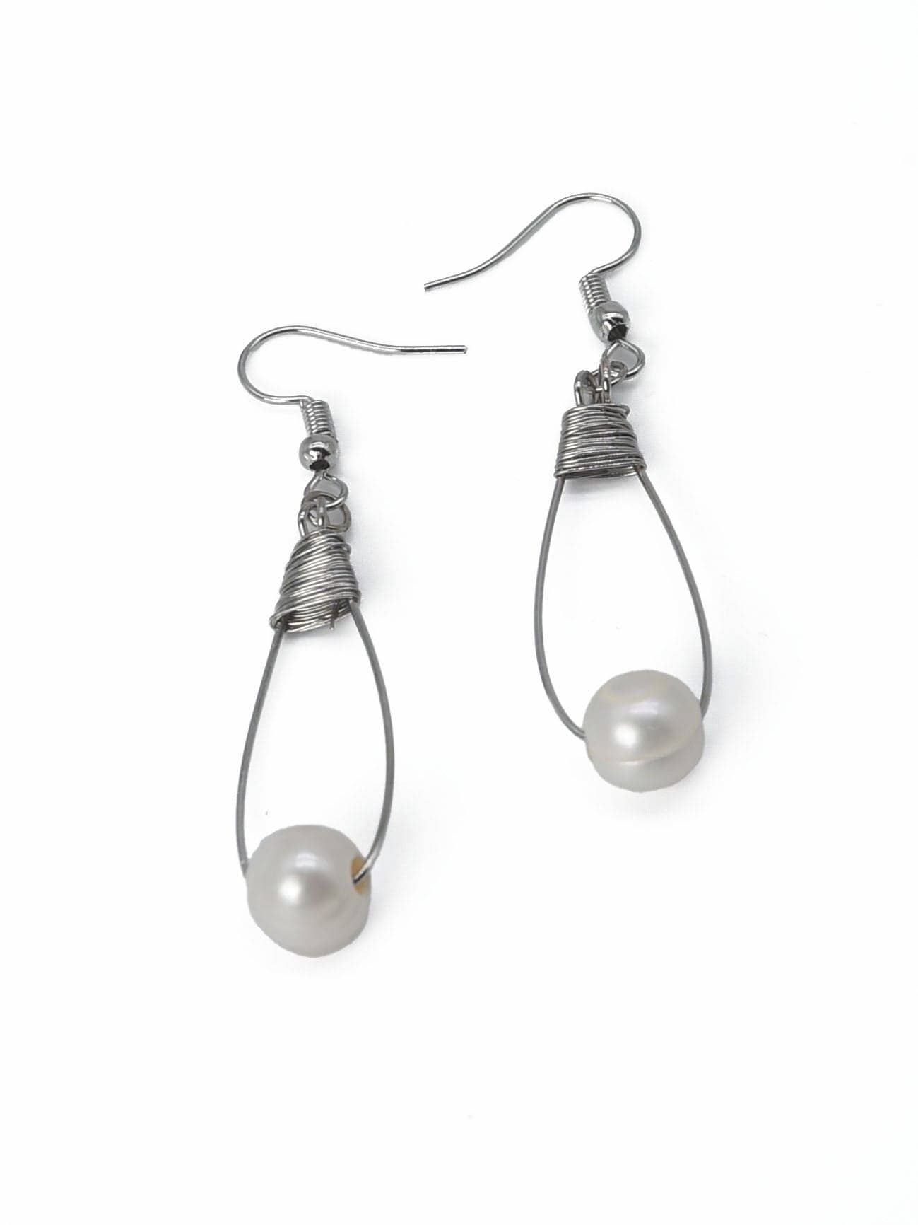 MiMi Wholesale - Wholesale Dangle Earrings - Wire Wrapped Dangle Pearl Earrings1