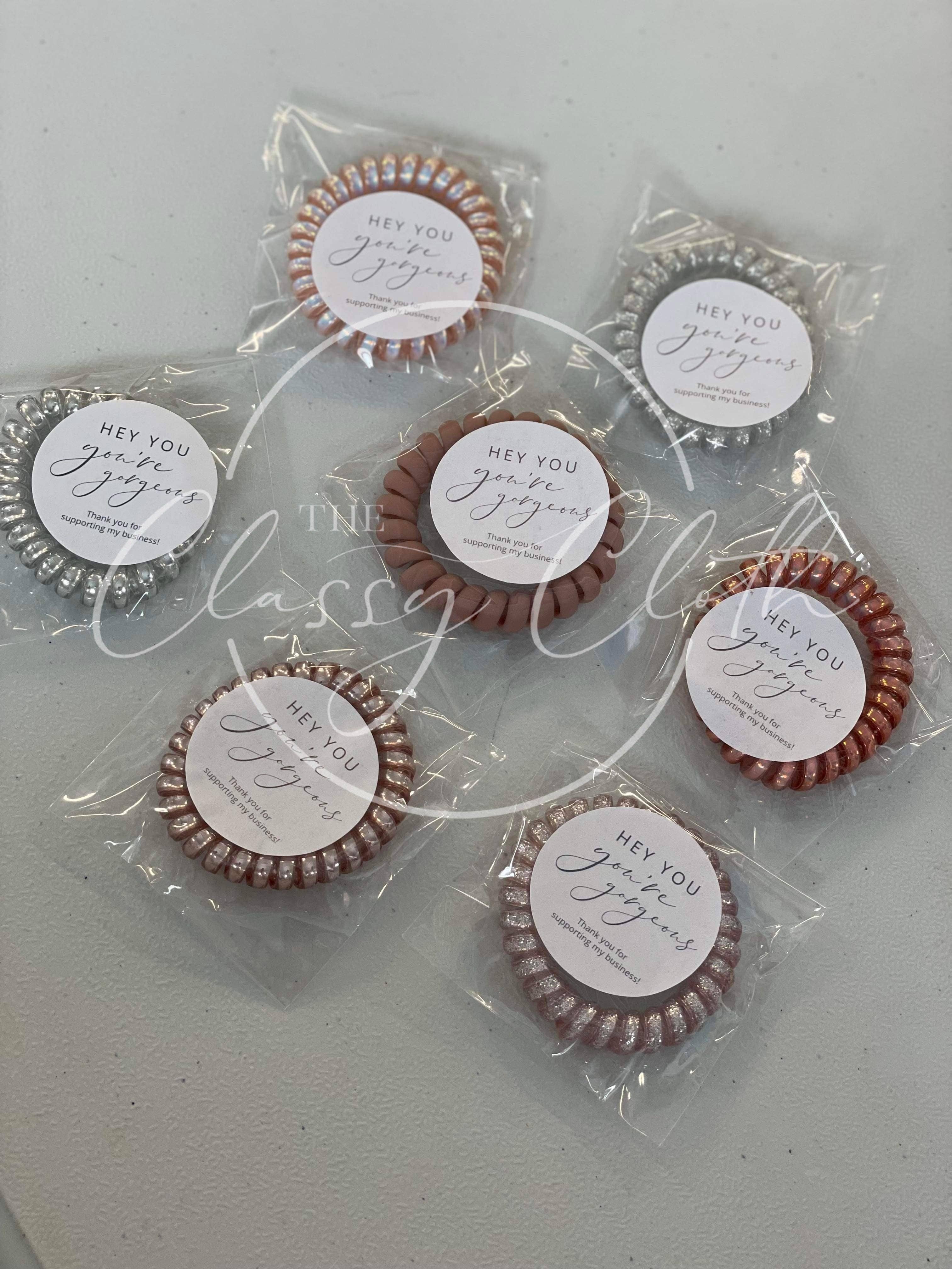 The Classy Cloth WS - Wholesale Hair Tie - Hair Coil 'Thank You!' 25 pack - RTS8