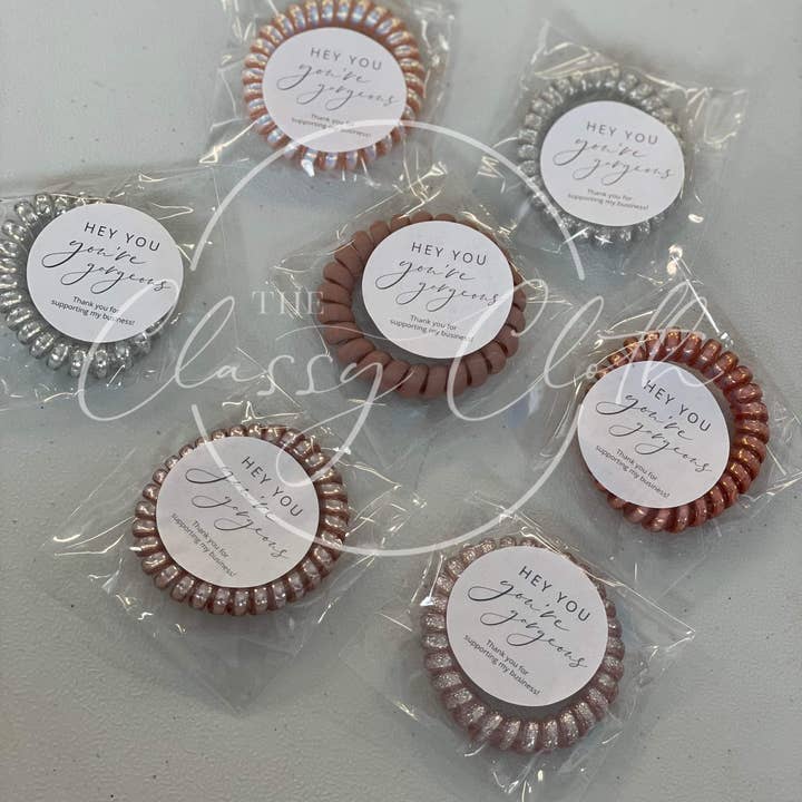 The Classy Cloth WS - Wholesale Hair Tie - Hair Coil 'Thank You!' 25 pack - RTS8