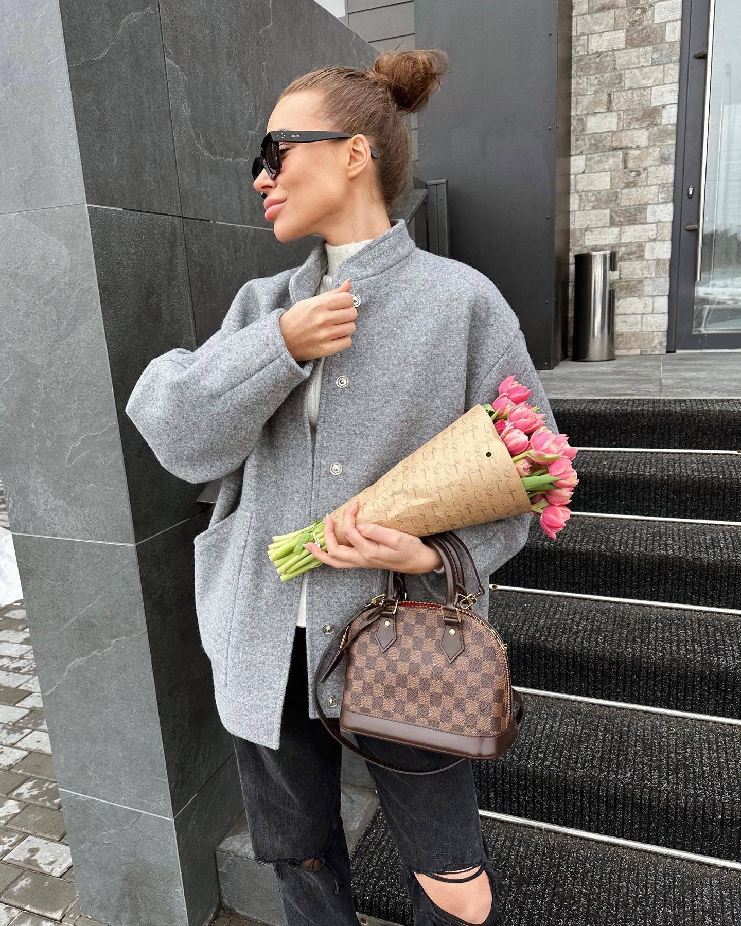 Marayn - Wholesale Coat - Women's - Gray Wool Coat Chic Modern Timeless Style10