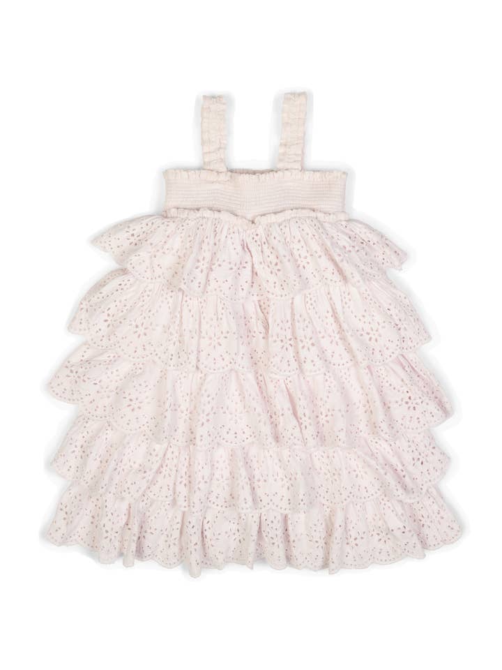 Amélie | Anglaise jurk van mousseline katoen | Seashell voor wholesale door Lepela