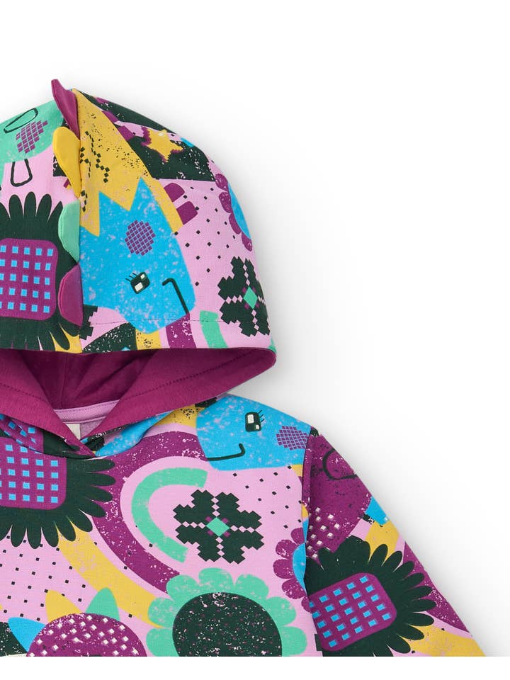tuc tuc - Venta al por mayor Vestido - Niños - Sudadera con capucha estampado dino multicolor para niña