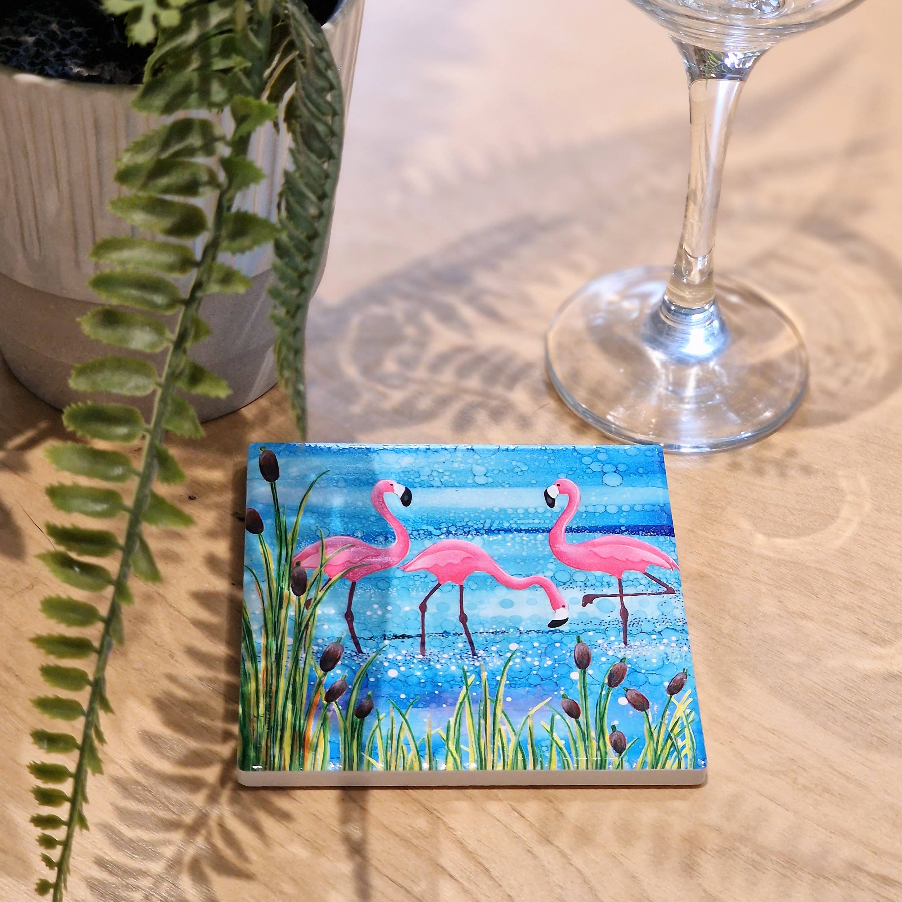 By Jo Crafts – wholesale Coasters – 44-C Flamingo Coaster8