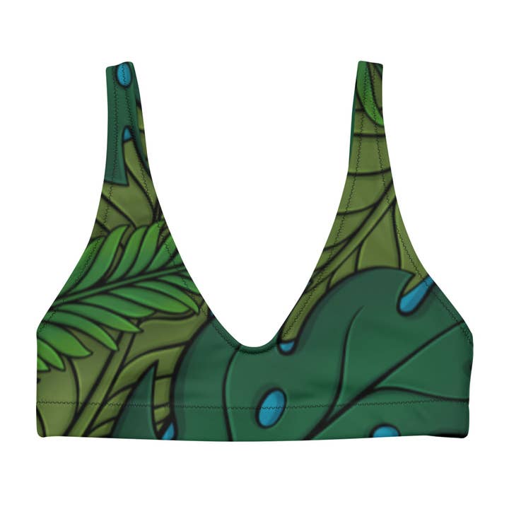 Tropical Leaves Print Bikini Top for wholesale by emilyckohl