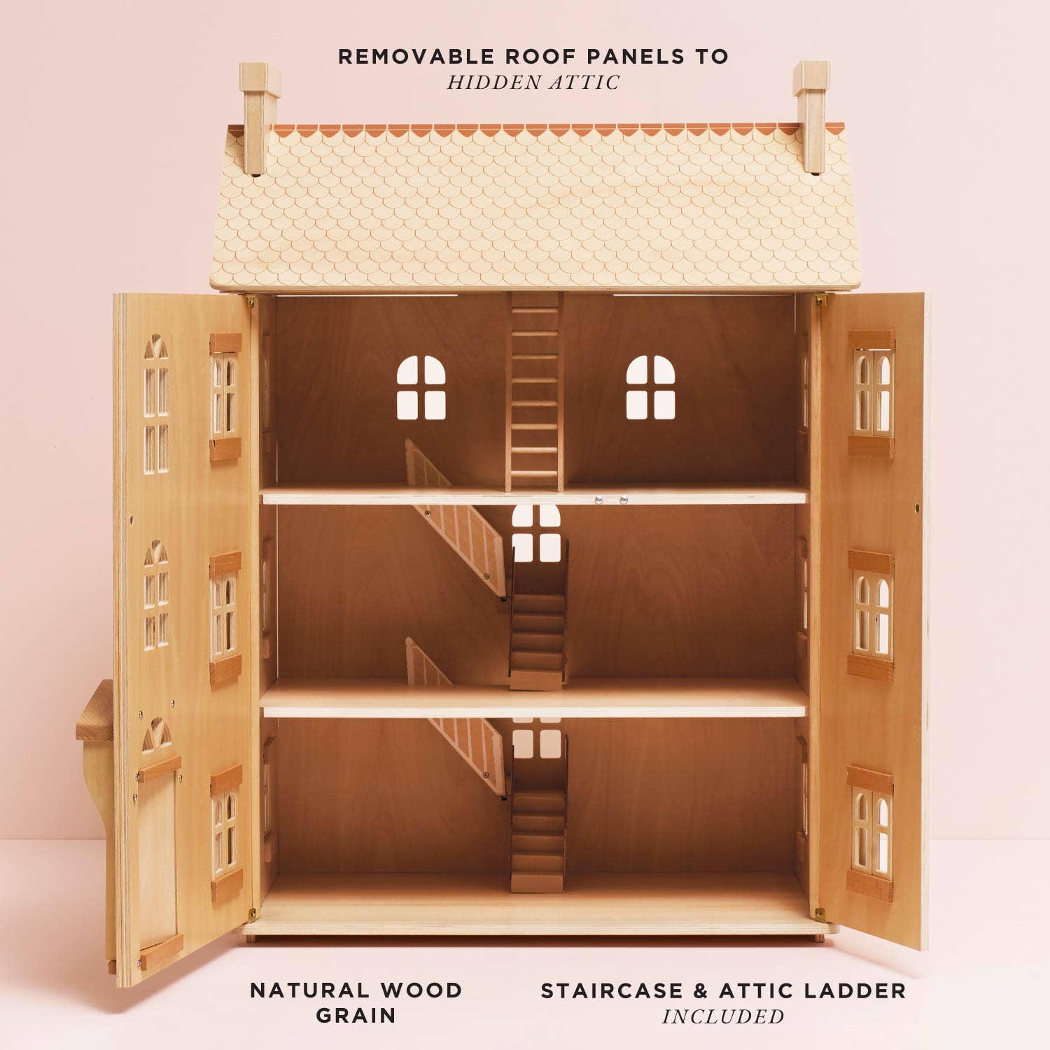 Le Toy Van – wholesale Doll accessory kit – Kids – The Grand Natural Wood Dolls House2