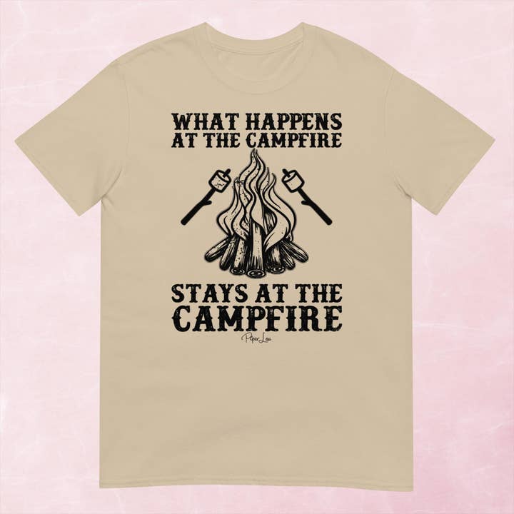 Piper Lou Collection - Wholesale Screen printed t-shirt – Women′s - What Happens At The Campfire Graphic Tee1