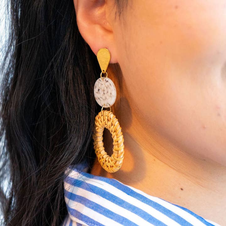 Spiffy & Splendid - Wholesale Dangle Earrings - Lana Earrings - Dark Rattan // Resort, Jewelry18