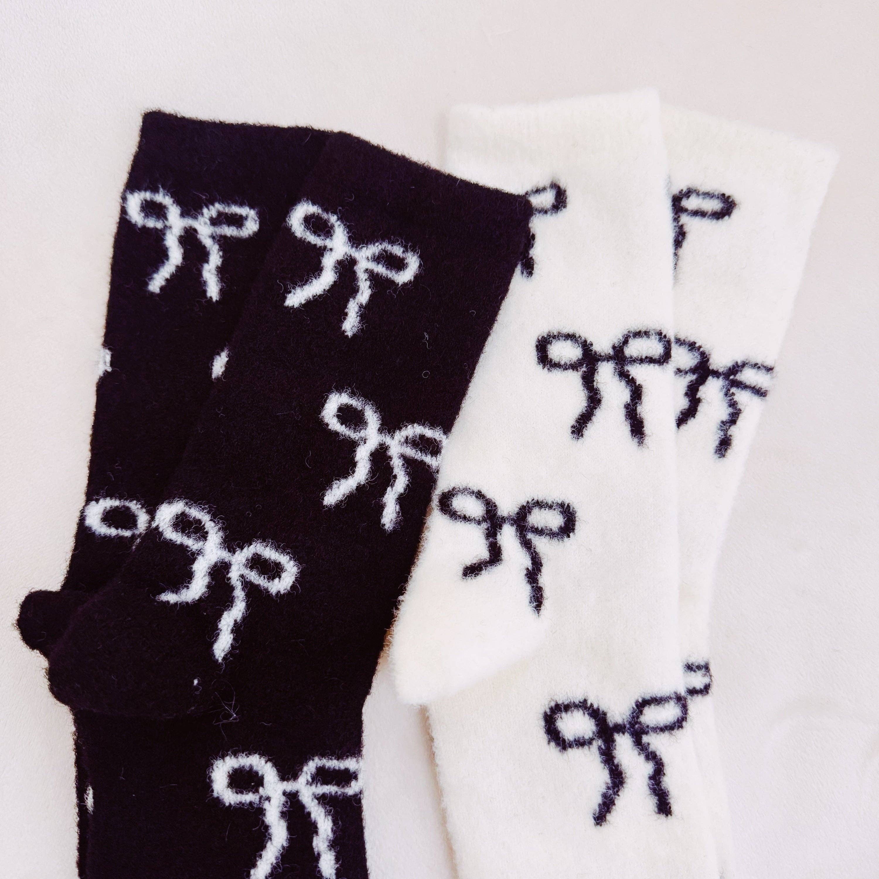 Ellison+Young - Wholesale Socks - Women's - Sassy Bows Fuzzy Socks Set Of 20