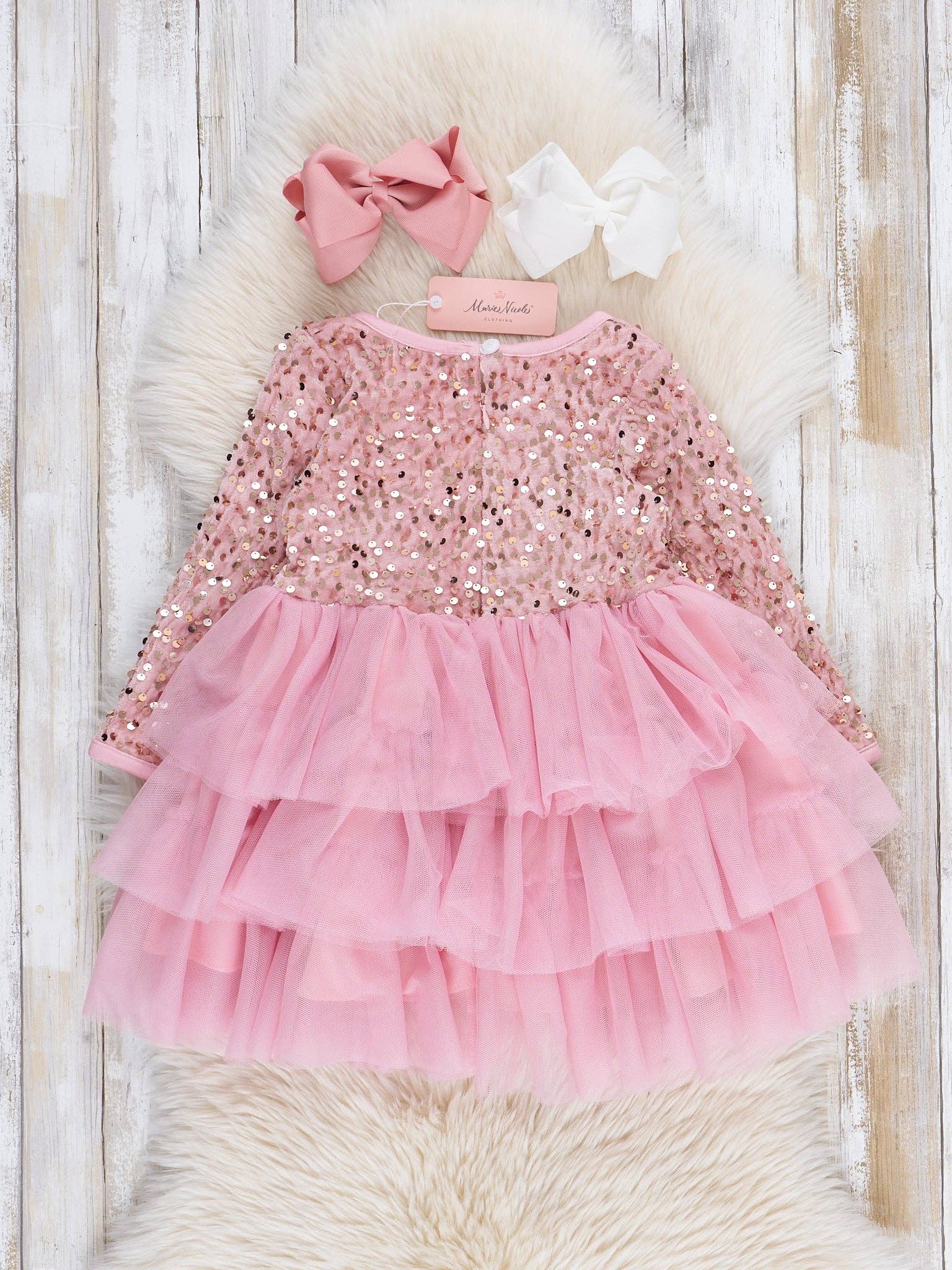 Marie Nicole Clothing - Wholesale Dress - Kids - Sparkle Party Triple Tiered Tulle Dress2