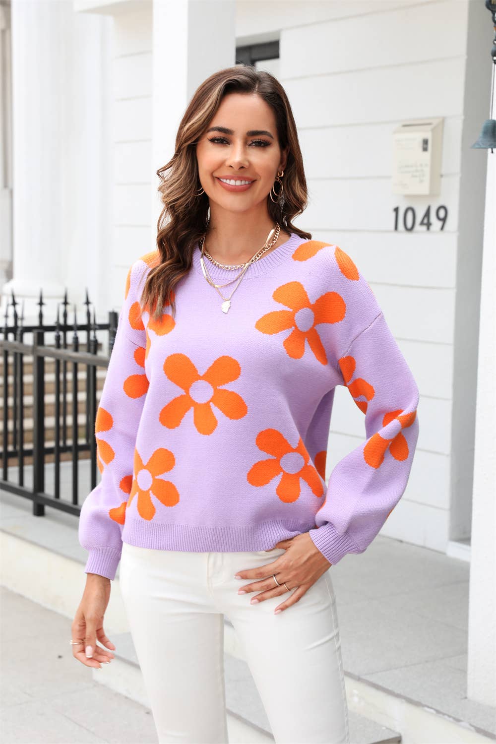 ePretty - Wholesale Knit Sweater - Women's - 70s Flower Power Knit Sweater SZ53-SW921415