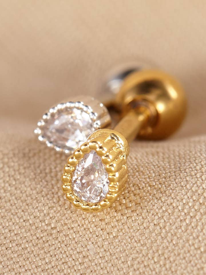 Angèle Piercing aus Edelstahl, Gold oder Silber mit Zirkon für den Großhandel von jizelle-paris