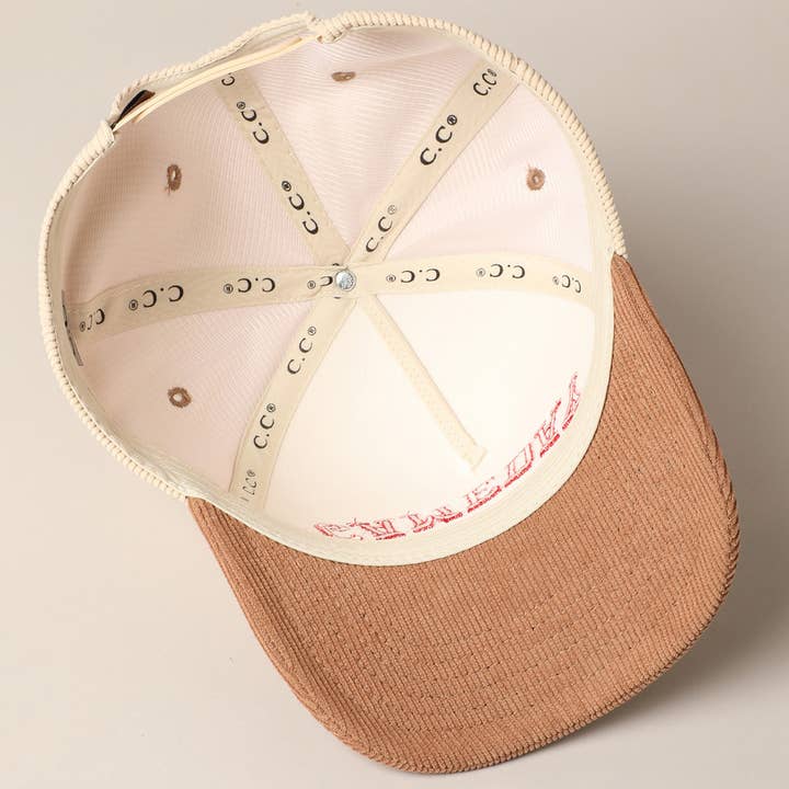 Fashion City - Wholesale Trucker Hat - Unisex - GAMEDAY Upside Down Trucker Corduroy Baseball Cap 29