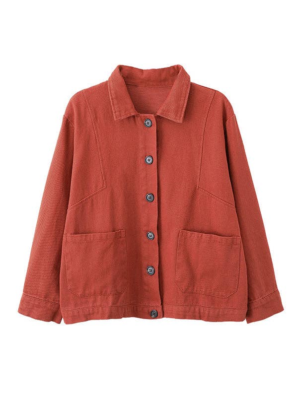 Plush Looks - Wholesale Jacket - Women's - Vintage Loose Long Sleeves Buttoned Solid Color Lapel Collar Outerwear16